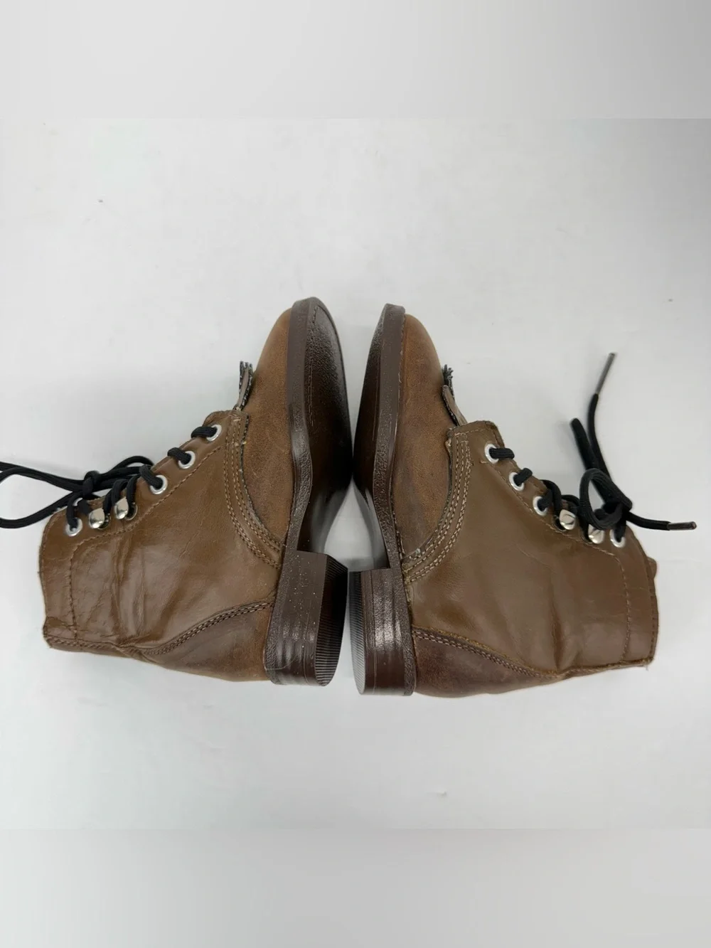 Vintage Laredo Sz 4.5M Toddler Brown Leather Lace Up Kiltie Western Roper Boots